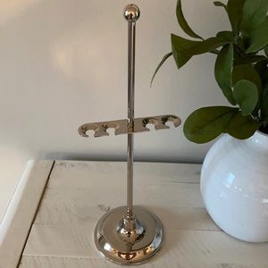 Pottery Barn Toothbrush Holder Silver “Bamboo”